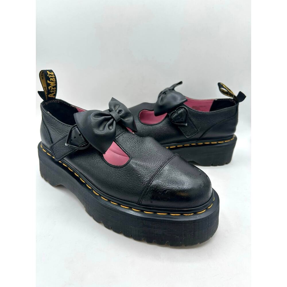 Dr. Martens x Lazy Oaf Bethan Leather Mary Jane Platform Shoes US 8 Black Bow